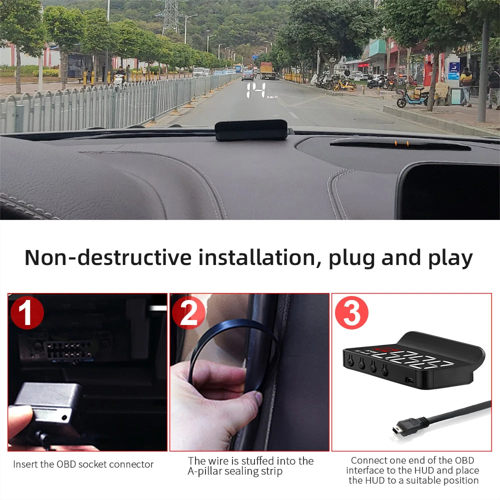 M3 Auto OBD2 GPS Head-Up Display Auto Car Electronics OBD HUD Projector Display Digital Car Speedometer Accessories For All Car