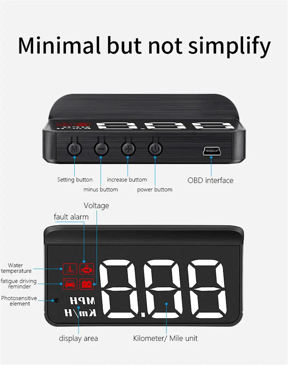 M3 Auto OBD2 GPS Head-Up Display Auto Car Electronics OBD HUD Projector Display Digital Car Speedometer Accessories For All Car