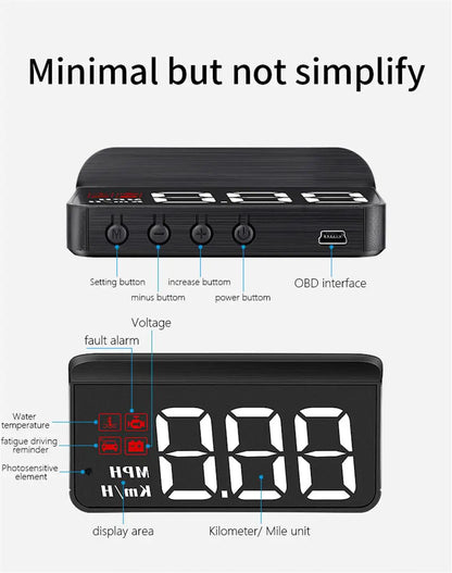 M3 Auto OBD2 GPS Head-Up Display Auto Car Electronics OBD HUD Projector Display Digital Car Speedometer Accessories For All Car