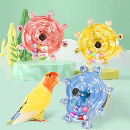 Interactive Parrot Toy Bird Cage Toy for Parrots Rotating Treat Dispenser,  for Mental Stimulation and Entertainment